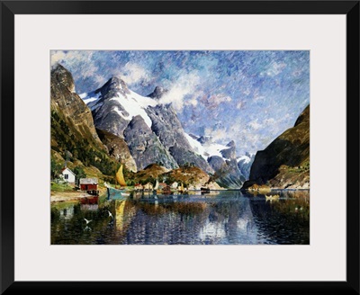 A Norwegian Fjord Painting By Adelsteen Normann