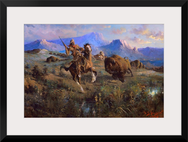 Edgar Samuel Paxson (American, 1852-1919), Buffalo Hunt, 1905, oil on canvas, Buffalo Bill Historical Center, Cody, Wyoming.