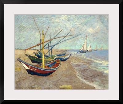Fishing Boats On The Beach At Les Saintes-Maries-De-La-Mer By Vincent Van Gogh