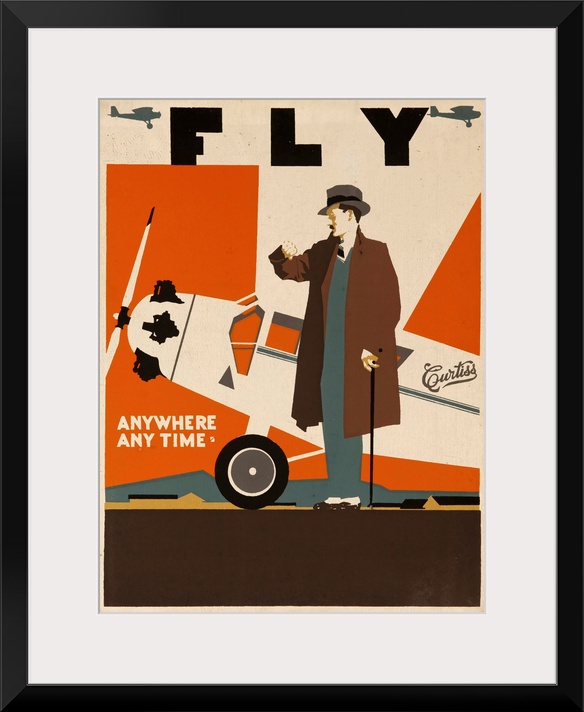 Business man in front of Curtiss-Wright Robin 4C-1 aircraft