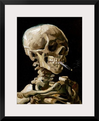 Head Of A Skeleton With A Burning Cigarette