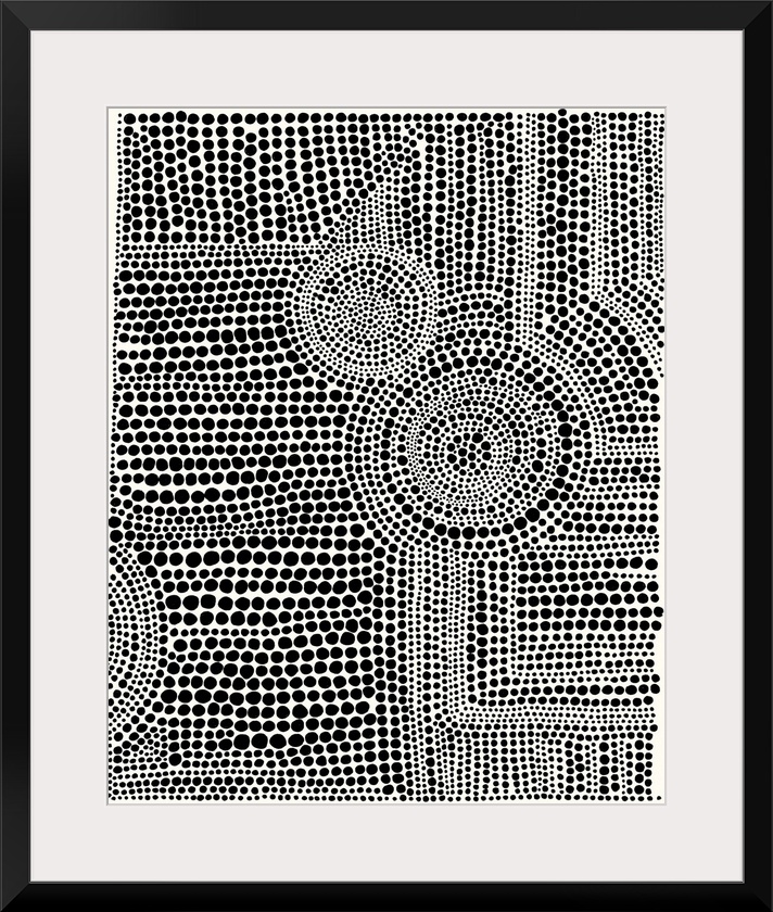 Contemporary abstract artwork of patterns created from dots.