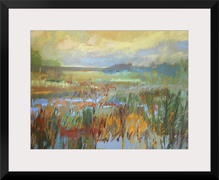 Colorful contemporary landscape painting.