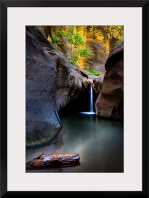 A waterfall in The Narrows, Zion National Park, Utah