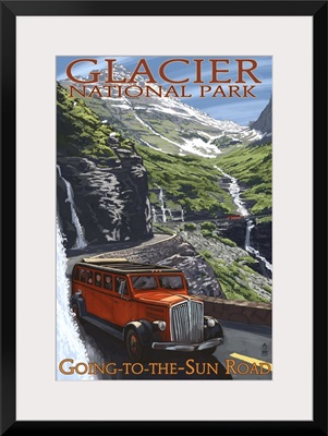 Glacier National Park - Going-To-The-Sun Road: Retro Travel Poster