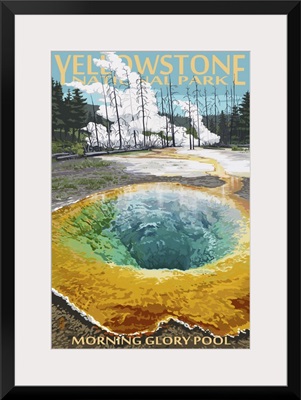 Morning Glory Pool - Yellowstone National Park: Retro Travel Poster