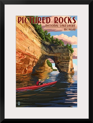 Pictured Rocks National Lakeshore, Michigan: Retro Travel Poster