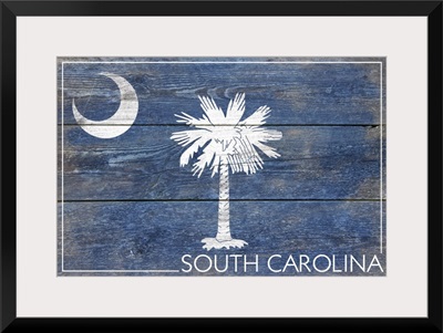 South Carolina State Flag on Wood