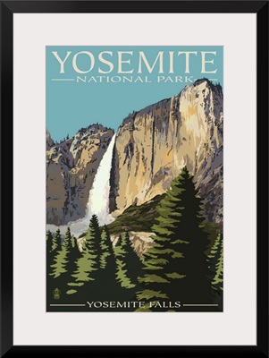 Yosemite Falls - Yosemite National Park, California: Retro Travel Poster