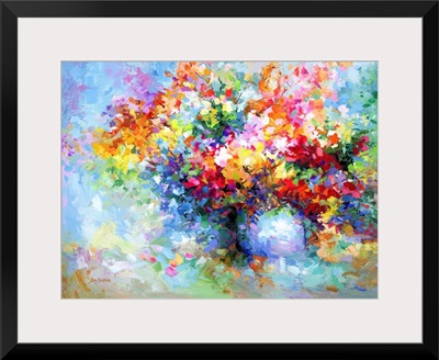 Colorful Vase Of Flowers