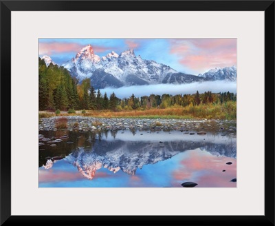 Grand Tetons reflected in lake Grand Teton National Park Wyoming