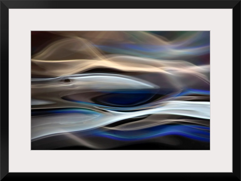 This horizontal artwork for the home or office is an ethereal stream of lights and colors.
