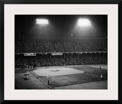 1940's 1947 Baseball Night Game Under The Lights, Ebbets Field Brooklyn