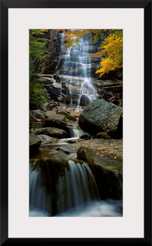 Big photograph of Arethusa Falls that is located in Crawford Notch State Park in New Hampshire.  This beautiful waterfall ...