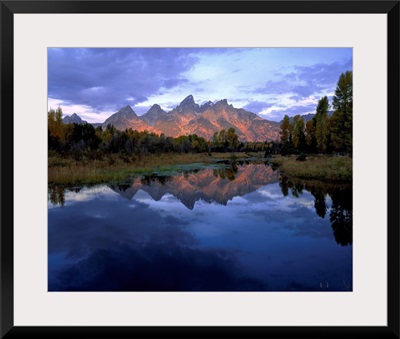 Wyoming, Grand Teton National Park, Panoramic view of a mountain range