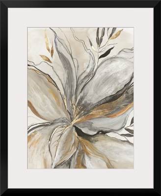 Gold Charcole Flower I