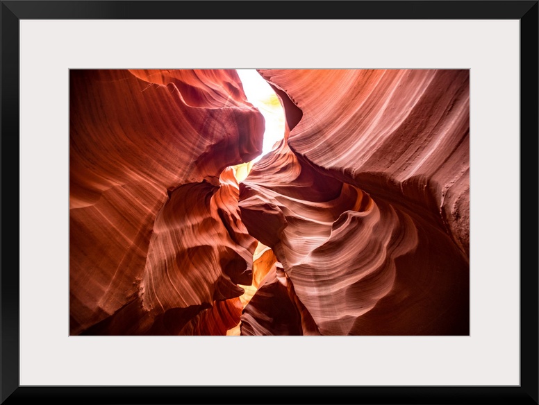 Photograph from inside of Antelope Canyon's rock formation located on the Navajo Reservation in Page,  Arizona with flowin...