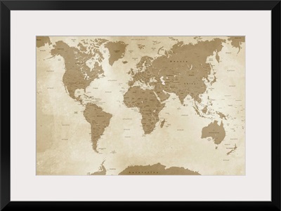 Antique Style World Map