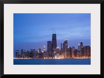 Chicago City Skyline in the Evening