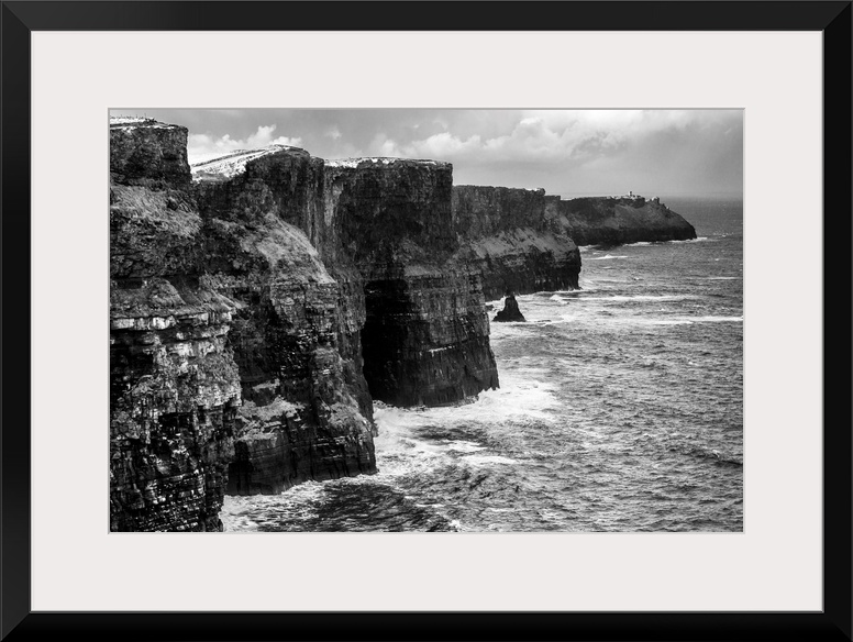 Landscape photograph of the picturesque Cliffs of Moher, located at the southwestern edge of the Burren region in County C...