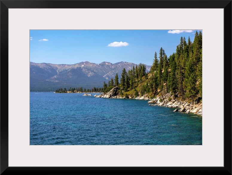 View of eastern shore of Lake Tahoe in California and Nevada.