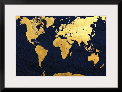 Gold Foil World Map