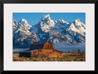 John Moulton Barn With High Peaks Of Teton Range, Grand Teton National Park, Wyoming