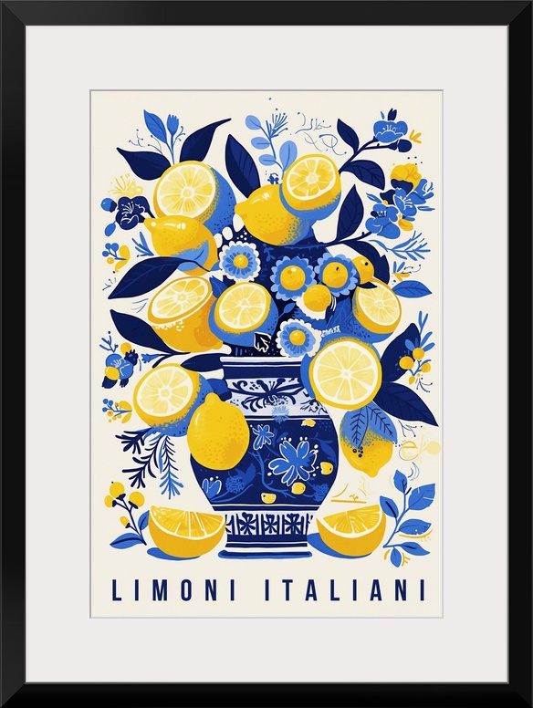 Limoni Italiani - Retro Food Advertising Poster
