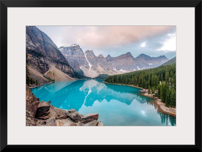 View of Moraine Lake in Banff National Park, Alberta, Canada.