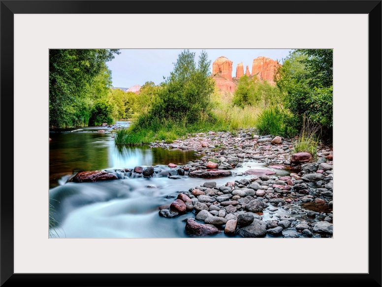 Oak Creek with Cathedral Rock in Sedona, Arizona.