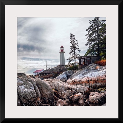 Point Atkinson Lighthouse And Rocky Shore, Vancouver, British Columbia, Canada