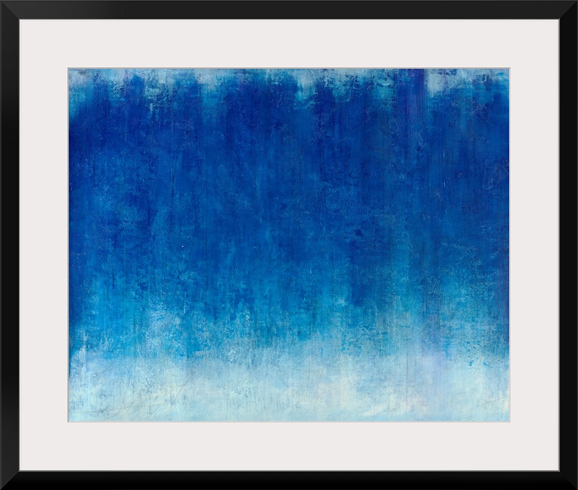 A horizontal monochromatic abstract painting with beautiful textures.