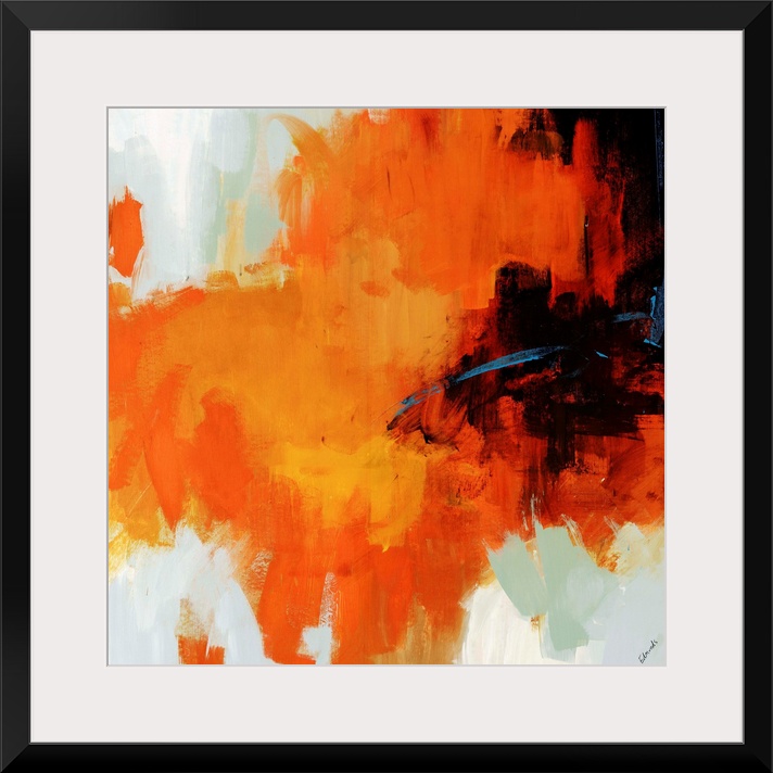 Contemporary abstract artwork featuring vibrant streaks of color on a blank background creating a rough texture.