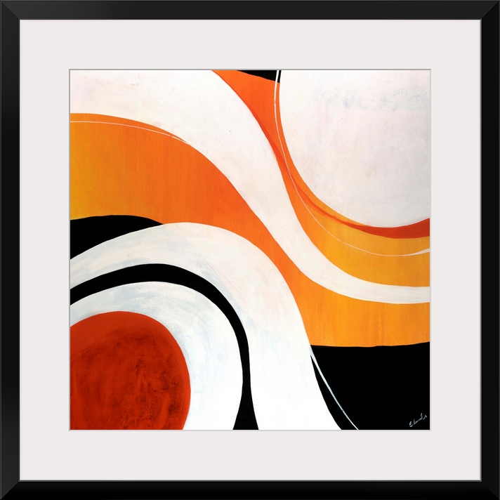 Large wall painting of a mix of color swirls.