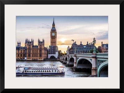 Riverboat on River Thames, Westminster, London, England, UK