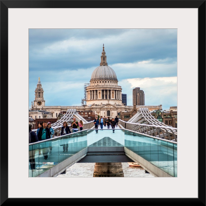 Square photograph of Saint Paul's Cathedral taken from the Millennium Bridge in London, England.