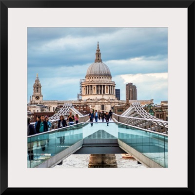 Saint Paul's Cathedral From Millennium Bridge, London, England, UK