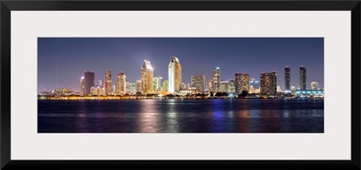 Skyline at Night, San Diego, California - Panoramic
