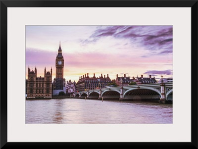 Sunset Over Big Ben, Westminster, London, England, UK