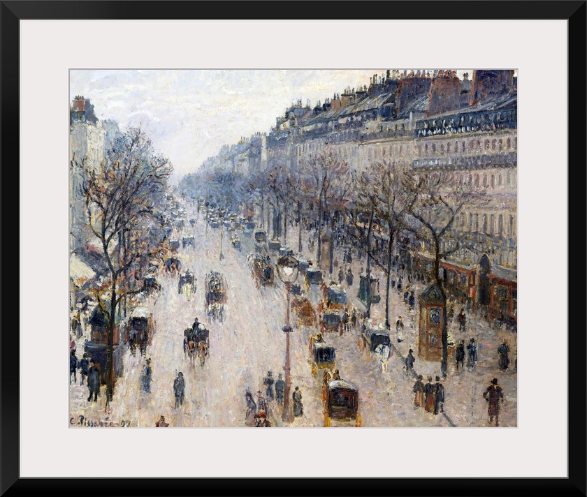 After spending six years in rural Eragny, Pissarro returned to Paris, where he painted several series of thegrands bouleva...
