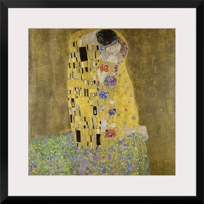 Gustav Klimt's The Kiss (1907 - 1908) famous painting.