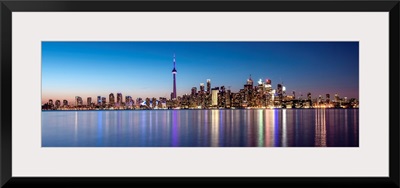 Toronto City Skyline with CN Tower, at Night