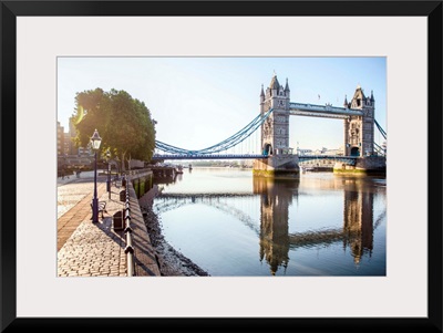 Tower Bridge Reflections On River Thames, London, England, UK