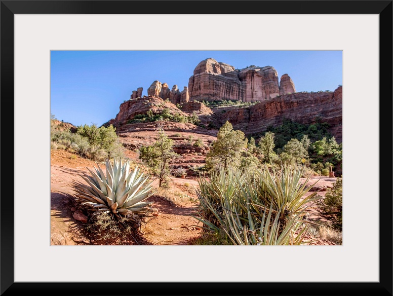 View of Cathedral Rock from Templeton Trail in Sedona, Arizona.