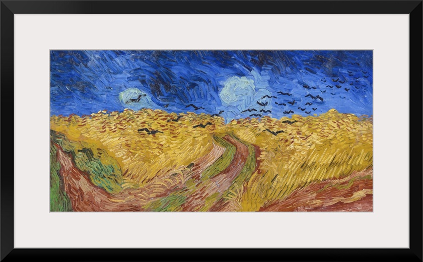 Vincent van Gogh's Wheatfield with Crows (1890) famous landscape painting.