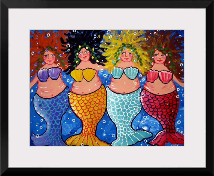 Four chubby and colorful Mermaids