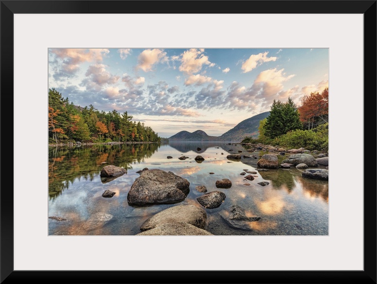 Fall color at Jordan Pond in Acadia National Park