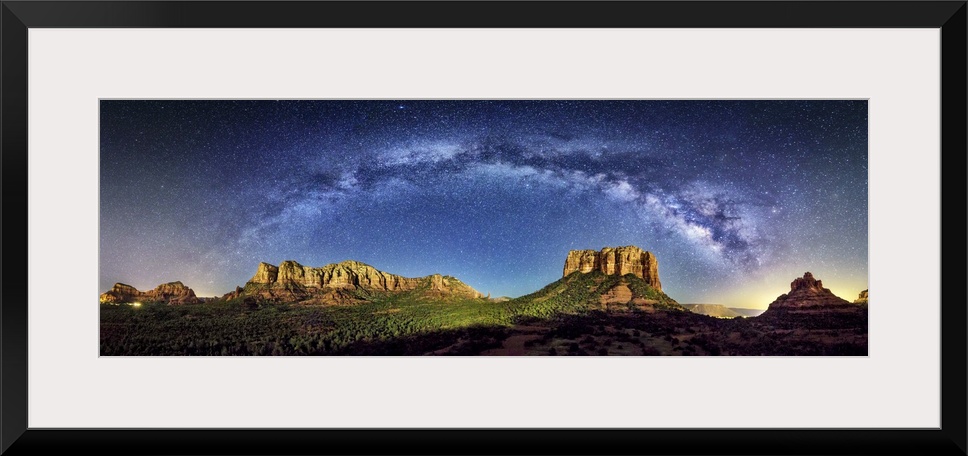 Milky Way Panorama at moonset in Sedona, Arizona.