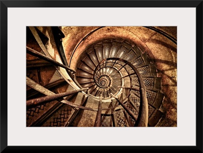 Old Spiral Stairwell in Paris, France