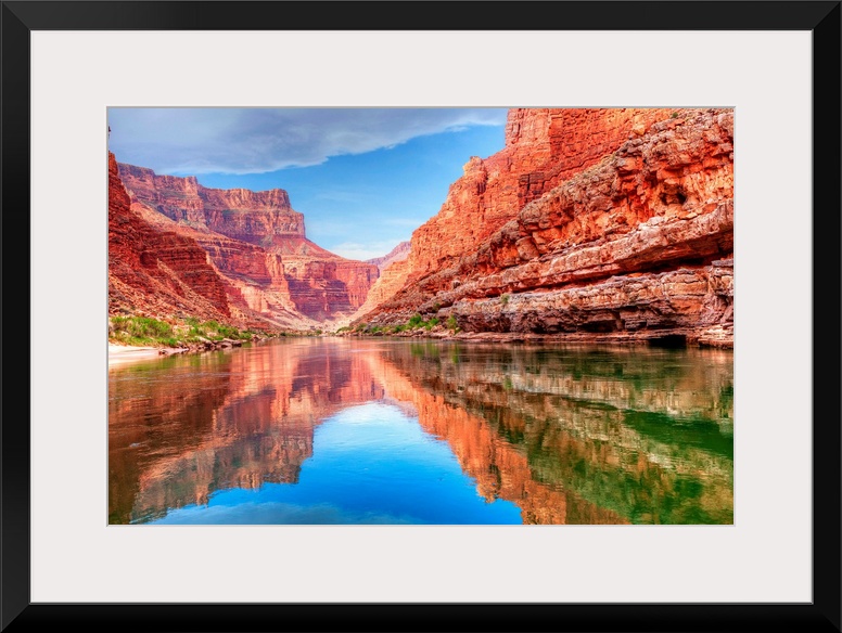 Reflection of Grand Canyon in Colorado River.